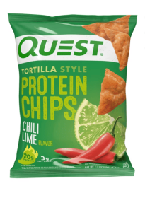 Quest Tortilla Style Protein Chips, Chili Lime Flavor, 20g Protein, 1.1 oz Single Bag