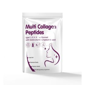 Multi Collagen Protein Powder, Type I, II, III, V, X, Hydrolyzed Collagen Peptides With Vitamin C, Hyaluronic Acid And Biotin, Unflavored, (Option: Default)