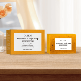 Lemon Turmeric Brightening Soap Gently Cleanses The Skin, Moisturizes, Hydrates And Replenishes Water. It Is A Facial And Body Care Soap (Option: Lemon turmeric soap)