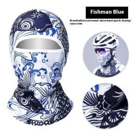 Summer Ice Silk Sun Protection Mask Men's Head Cover Full Face Fishing Sun Protection Scarf (Option: TLB411-Free Size)
