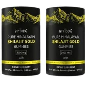 Pure Himalayan Shilajit Gummies  With Ashwagandha, Gokshura & Other Herbs No Added Sugar 60 Chewables Edible Supplement (Option: 2 bottle)